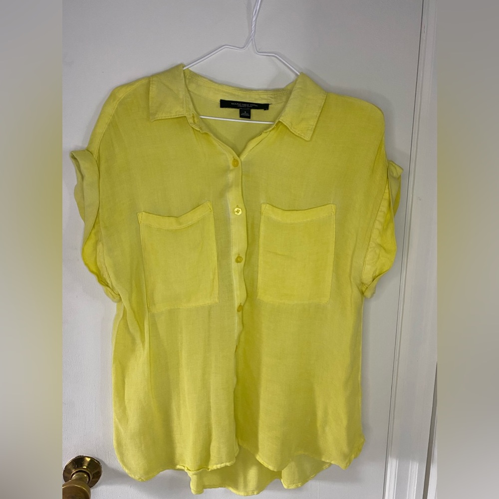 Washed Yellow Marc New York Button Up Blouse